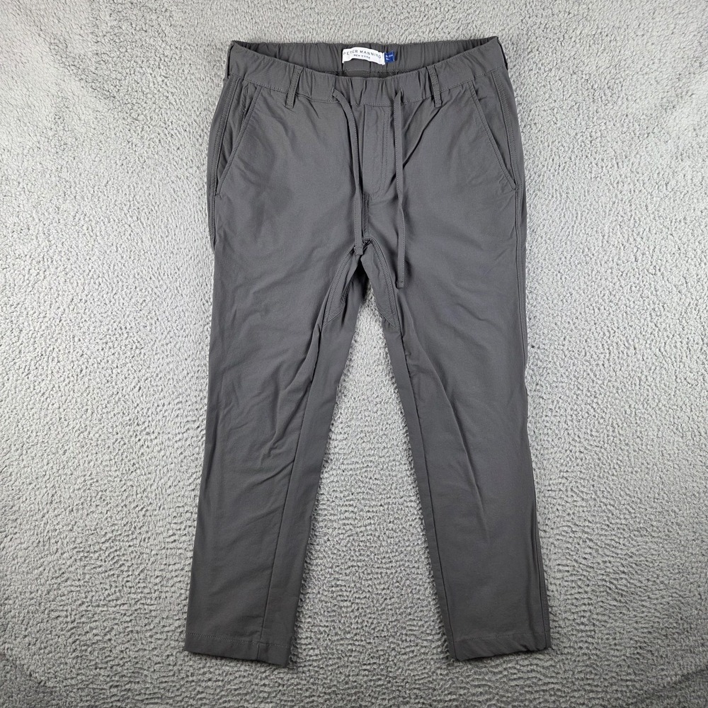 Peter Manning Jogger Pants Mens 32x26 Gray Rip Stop Drawstring PMNYC